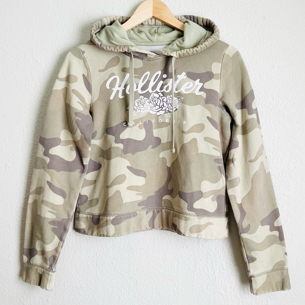HOLLISTER Camo Hoodie Sweatshirt Juniors S